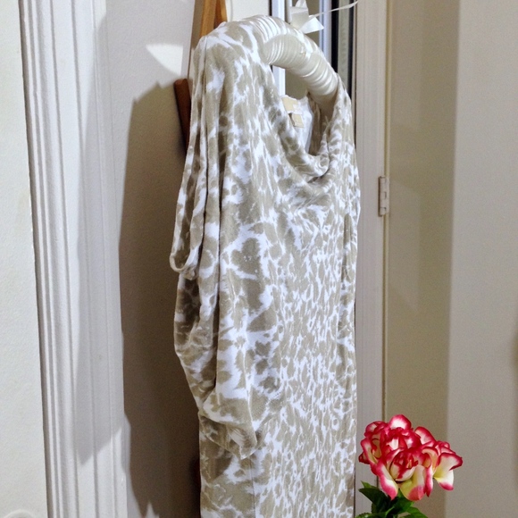 MICHAEL KORS Tan White Scoop Neck Size Small - Picture 3 of 6